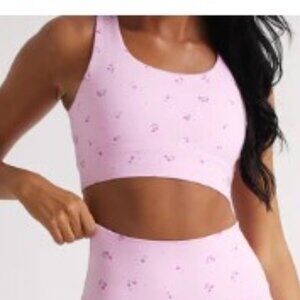Astoria Activewear Luxe Blossom Crop- Cherry